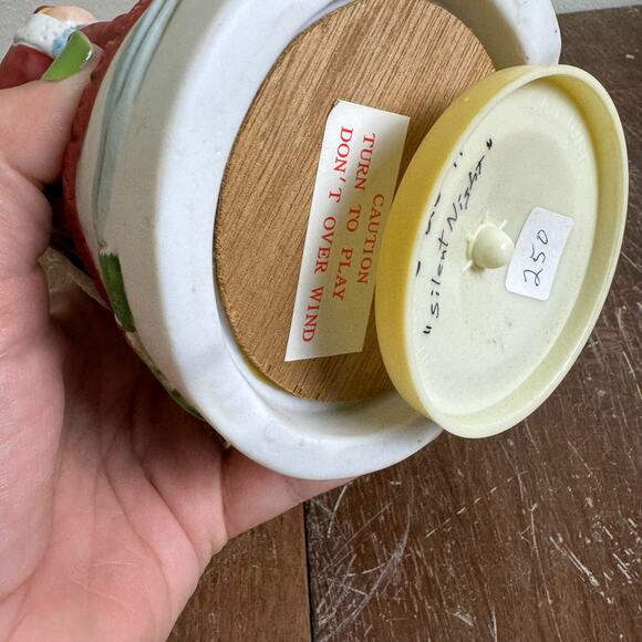 Vintage Santa Claus with Toys Musical Porcelain Bisque Hand Painted Silent Night - Picture 7 of 7